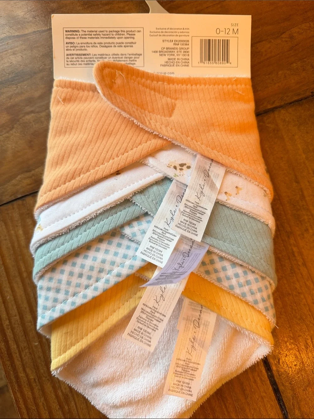 Kyle + Deena Peach & Pastel 5-Pack Baby Bandana Bibs